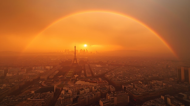 Free photo beautiful rainbow in nature