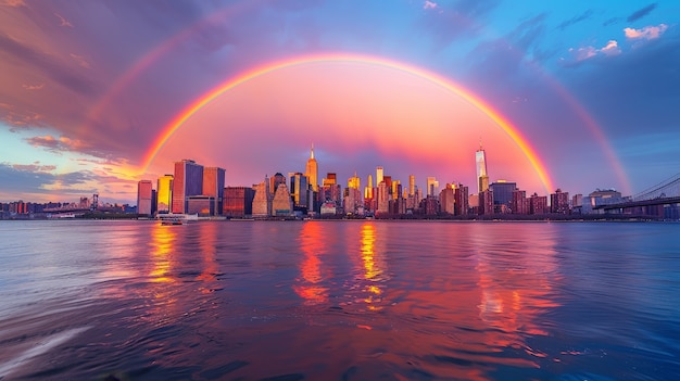 Foto gratuita bel arcobaleno in natura