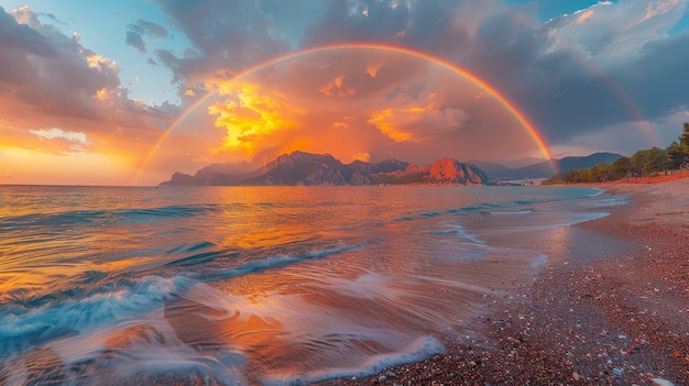 Foto gratuita beautiful rainbow in nature