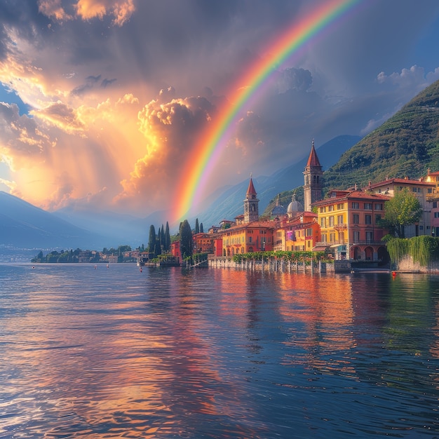 Foto gratuita bel arcobaleno in natura