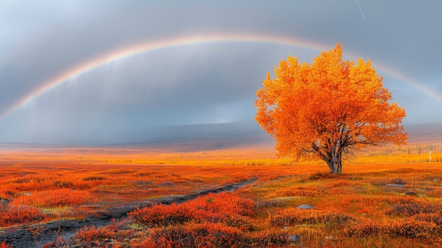 Foto gratuita bel arcobaleno in natura