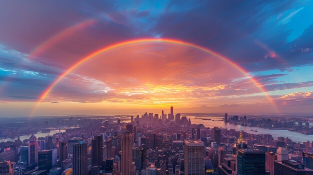 Beautiful rainbow in nature