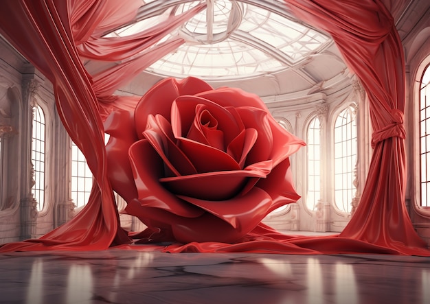 無料写真 屋内の美しい赤いバラ