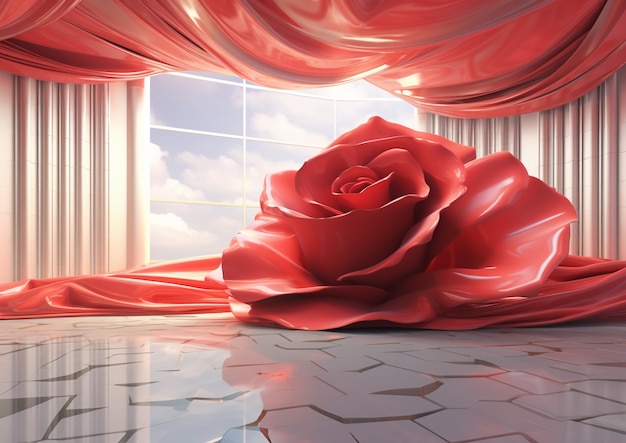 Foto gratuita bella rosa rossa all'interno