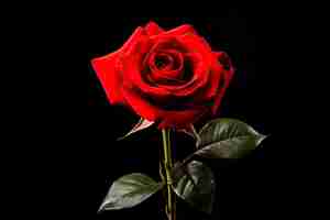 Free photo beautiful red rose in studio