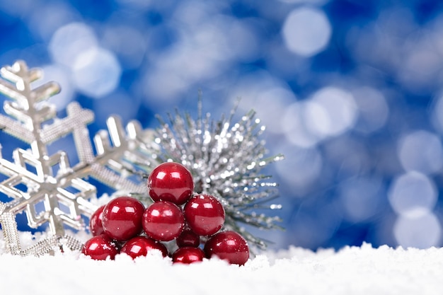 Beautiful red and silver christmas ornament 