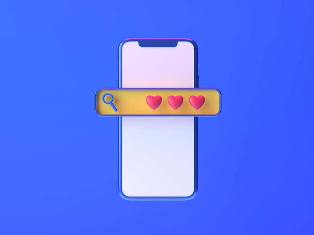 Beautiful rendering of dating app concept