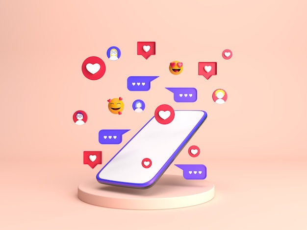 Beautiful rendering of dating app concept