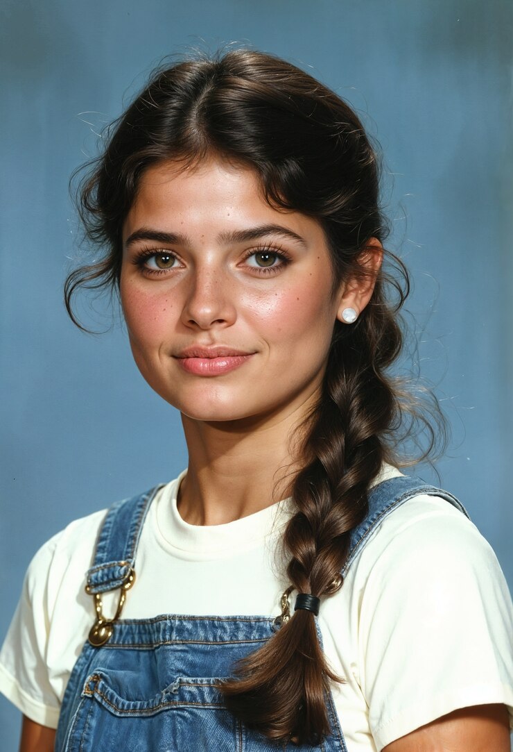 Free Photo beautiful retro portrait of young woman