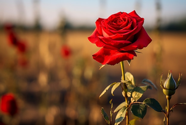 Бесплатное фото Красивая роза на открытом воздухе