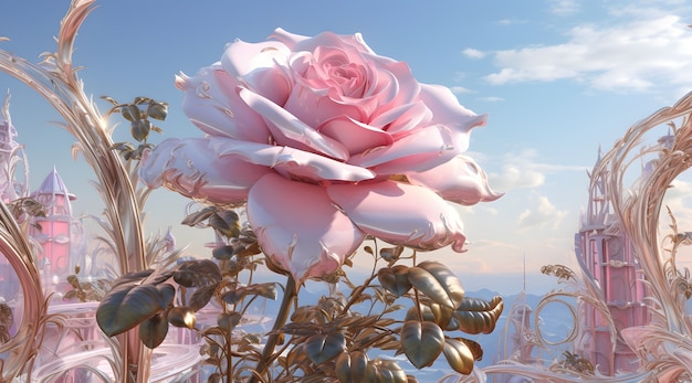 Foto gratuita bella rosa all'aperto