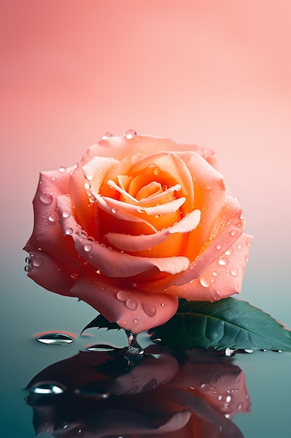Free photo beautiful rose in studio