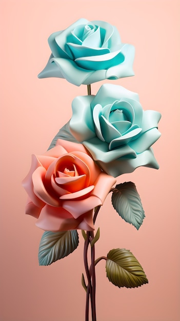 Красивые розы в студии