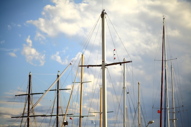 Beautiful sailing boat masts