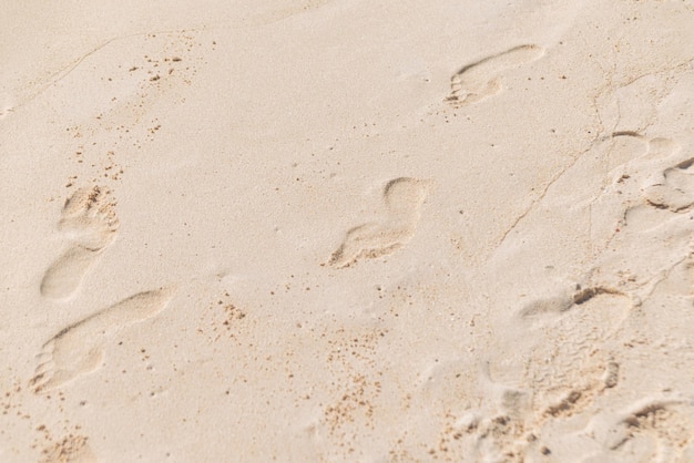 Beautiful sand beach and footprints