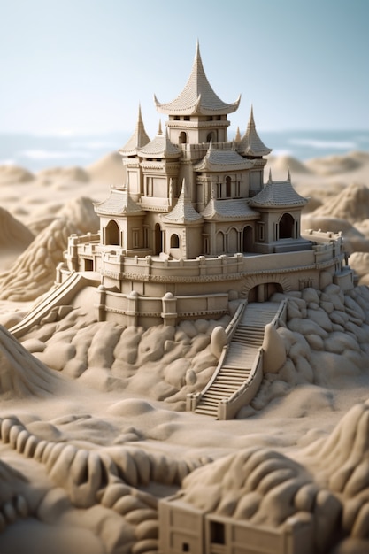 Красивый замок из песка на пляже