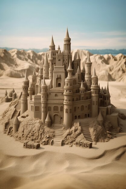 Красивый замок из песка на пляже