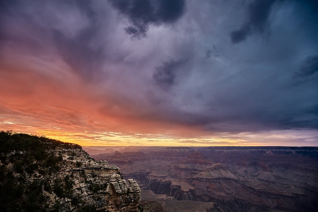 Beautiful scenery of a canyon landscape in Grand Canyon National Park, Arizona - USA