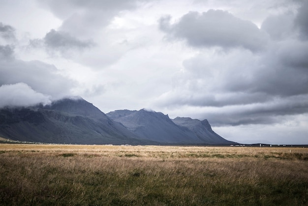 Beautiful scenery of the countryside hills and mountains with lakes and lowlands