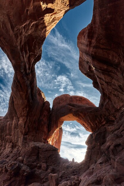 Beautiful scenery of the Double Arch in Arches National Park, Utah - USA