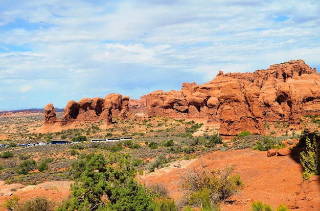 Beautiful scenery of the famous Arches National Park, Utah, USA