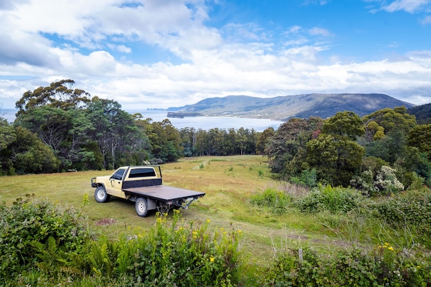 Beautiful scenery at Pirates Bay lookout in Eaglehawk Neck, Tasman Peninsula, Tasmania