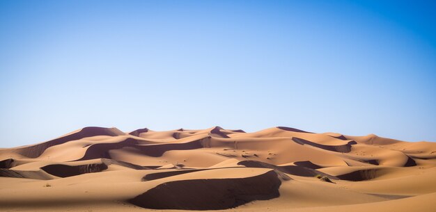 Beautiful scenery of Sahara Desert, Erg Chebbi dunes in Merzouga, Morocco