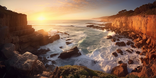 Foto gratuita bel paesaggio sul lato del mare