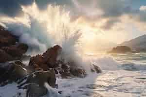 Foto gratuita belle onde del mare