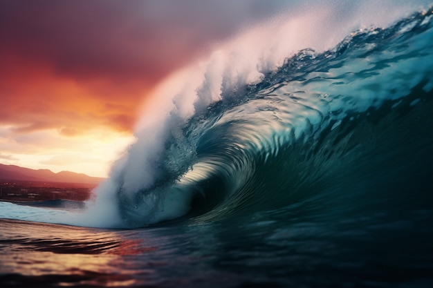 Free photo beautiful seaside waves