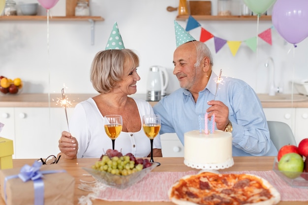 Free photo beautiful senior birthday party