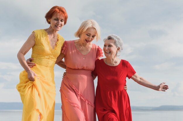 Beautiful senior women together