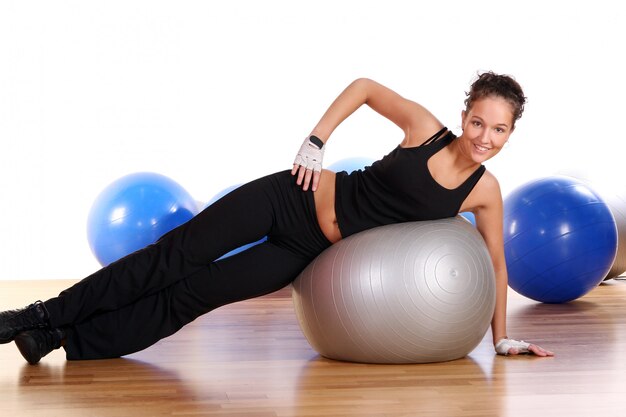 Beautiful sexy woman doing fitness