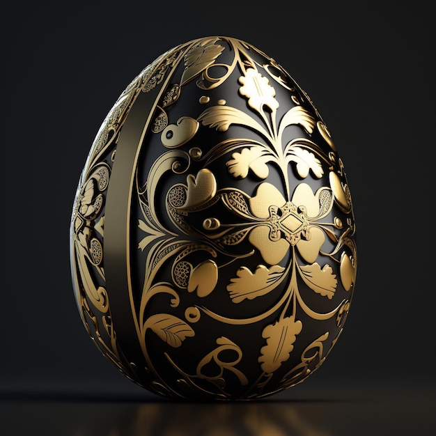Beautiful shiny golden egg in bird nest The golden egg in the nest generative ai