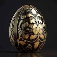 Бесплатное фото Красивое блестящее золотое яйцо в птичьем гнезде золотое яйцо в гнезде генеративный ай