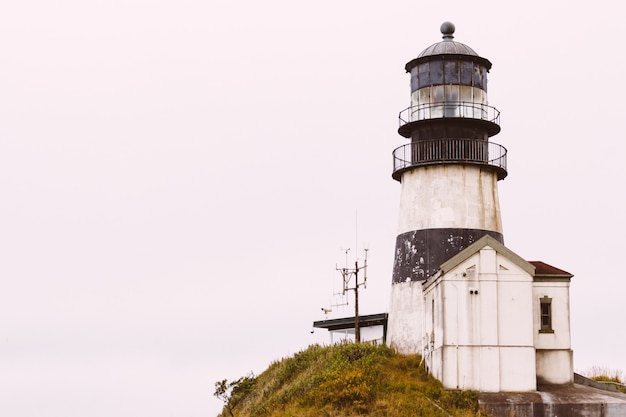 Beautiful shot of the Cape Disappointment Lighthouse near the Columbia River in the state Washington