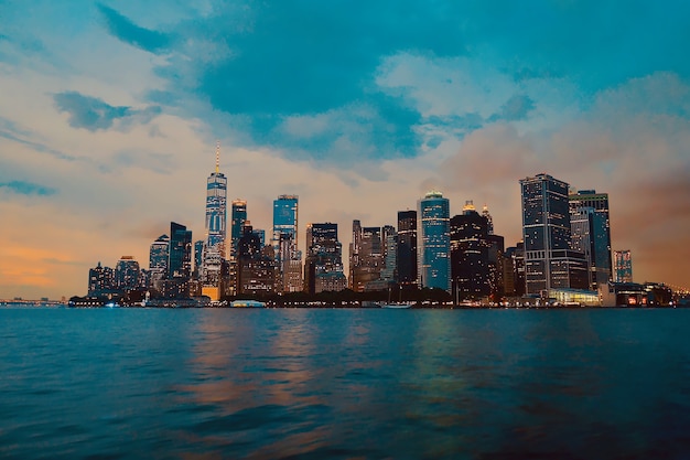 Free photo beautiful shot of city buildings with a cloudy sky in the background