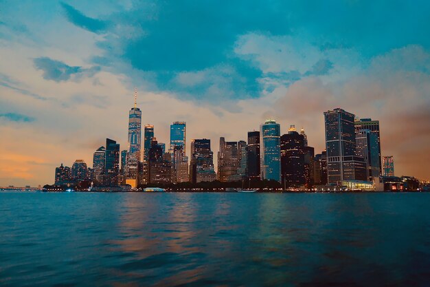 Beautiful shot of city buildings with a cloudy sky in the background