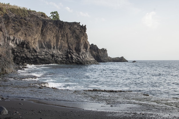 Beautiful shot of a coastal cliff and the sea