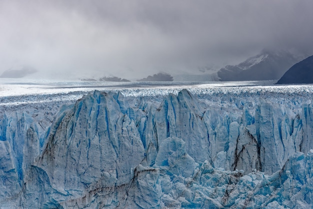 Beautiful shot of large blue ice glaciers