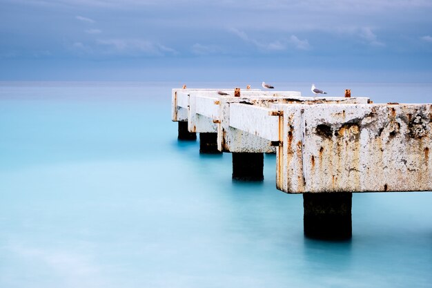 Красивый снимок пирса Лидо Ницца Лазурный берег Франция
