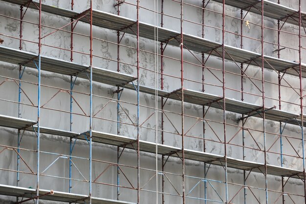 Beautiful shot of metal steel bars in the building