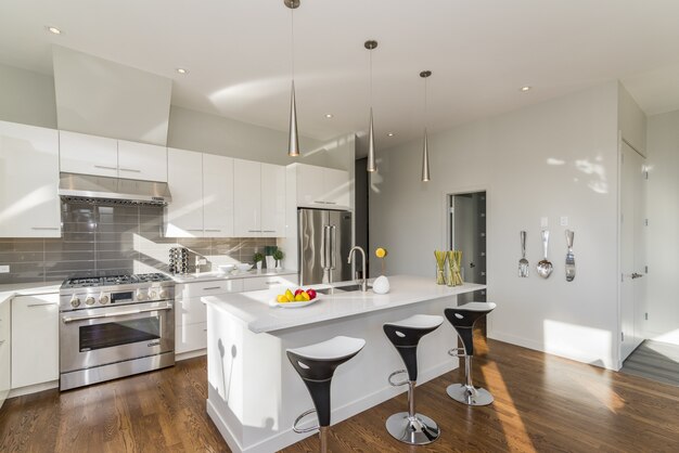 Beautiful shot of a modern house kitchen