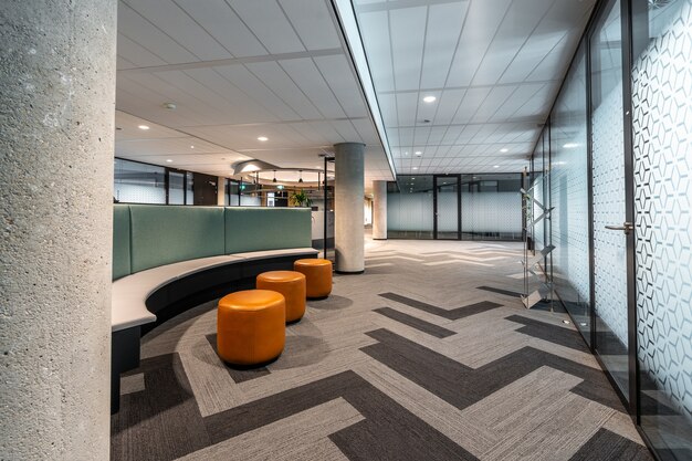 Beautiful shot of the modern style open space office interior