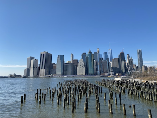 無料写真 晴れた日のニューヨーク市の美しいショット