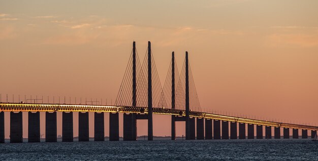 Beautiful shot of the Oresund Bridge Malmö in Sweden