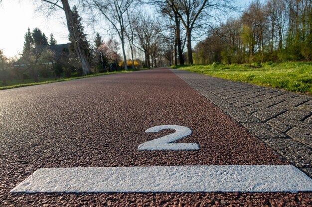 Beautiful shot of the running path in the park