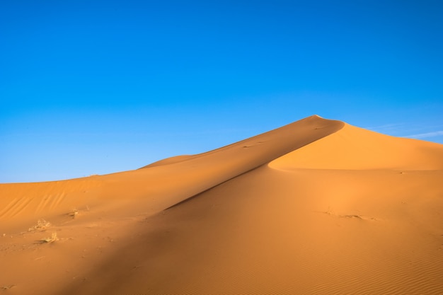 Красивый выстрел из песчаных дюн с ясного голубого неба.