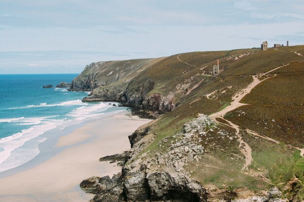 Beautiful shot of St. Agnes Heritage Coast, UK