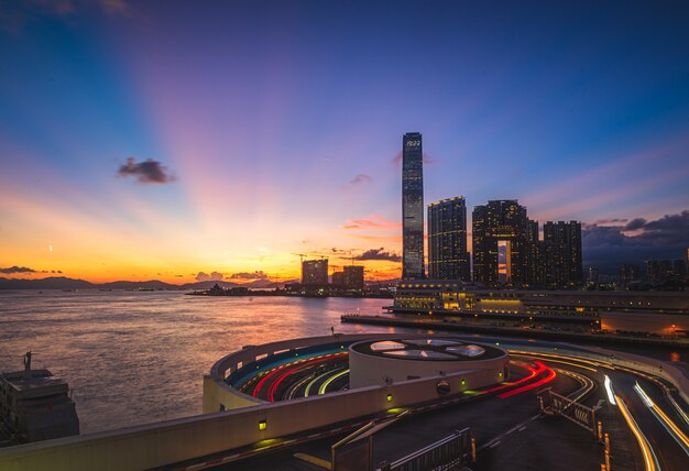 Beautiful shot of an urban city with modern architecture and amazing scenery